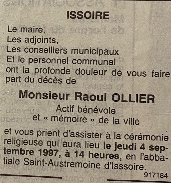 Aavis de deces mairie